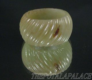 Old Chinese Nephrite Celadon Jade Archer ' S Thumb Ring photo