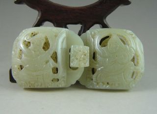 Exquisite Chinese Hetian Jade Carved Human Daikou photo