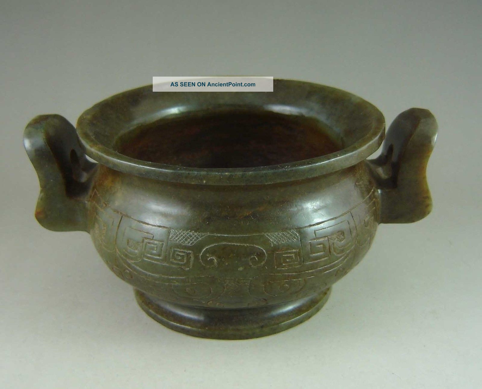 Fine Old Chinese Hetian Jade Carved Furnace Carving Other photo