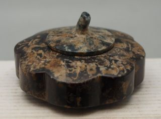 Oriental Chinese Hand Carved Hardstone Pot With Lid photo
