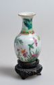 19th C Antique Miniature Chinese Hand Painted Famille Rose Porcelain Vase &stand Vases photo 1