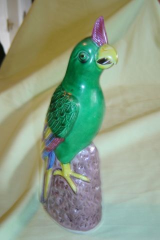 A Chinese Pottery Figure Of A Parrot.  Mid 20thcent. photo