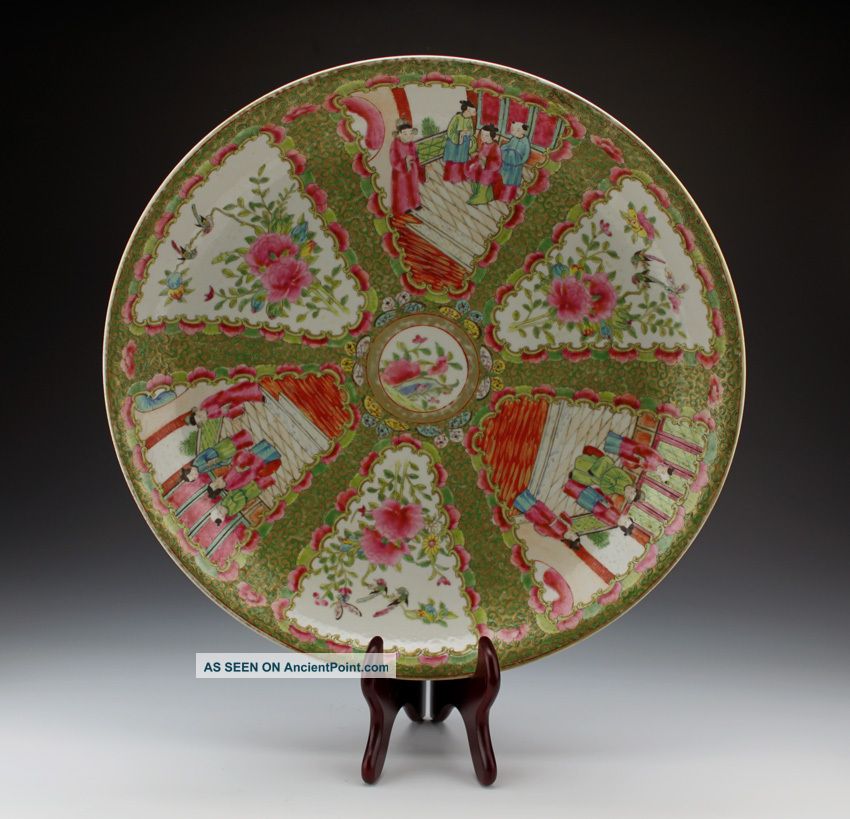 Antique Chinese Famille Rose Medallion Finely Painted Porcelain Charger Plate Plates photo