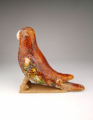 Tang Dynasty Tri - Colored Pottery Parrot Statue photo