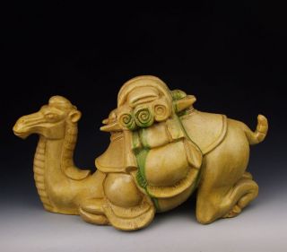 Tang Dynasty Tri - Colored Pottery Camel photo
