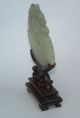 Antique Carved Jade Fish On Wooden Stand. . . . Ornaments photo 3