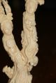 Rare Antique Twin Trunk Chinese Coral Carving Of Women Statue Men, Women & Children photo 1