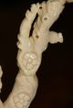 Rare Antique Twin Trunk Chinese Coral Carving Of Women Statue Men, Women & Children photo 8