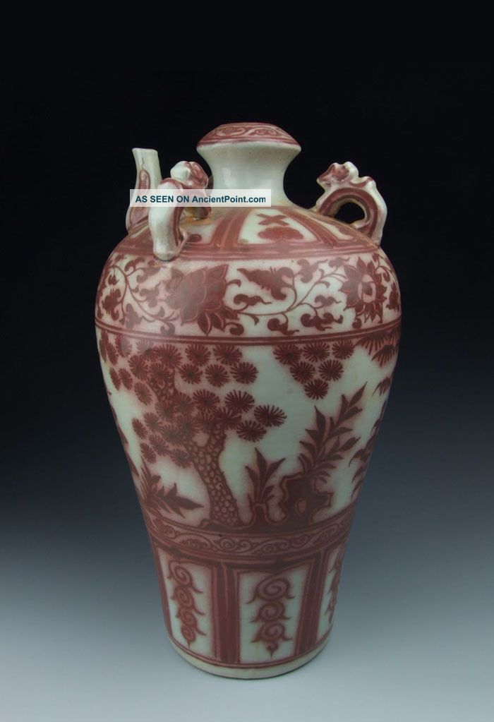 One Red Underglazed Decoration Porcelain Plum Vase Vases photo