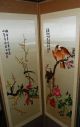 Vintage Silk Embroidered Korean Room Divider 8 Panels Birds & Flowers Korea photo 5
