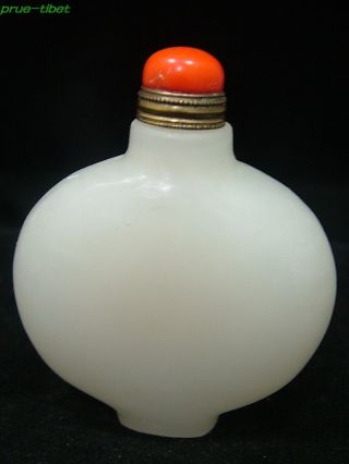 White - Jade Snuff Bottle Rare Chinese Antique P - 0026 photo