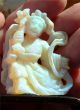 Antique Chinese Carved Opal Figure Of Woman With Flower & Flowing Scarf Men, Women & Children photo 3