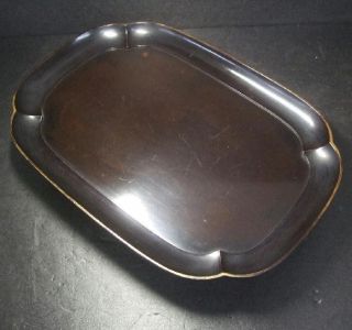 F866: Real Old Japanese Lacquer Ware Tray With Old Good Atmosphere photo