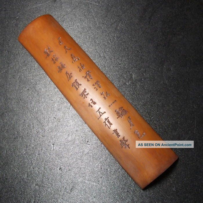 G014: Chinese Calligraphy Tool Bamboo Arm Rest Wanchin With Good Carving Other photo