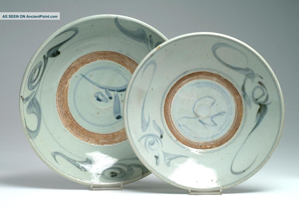 2 Large Antique Ching Or Qing Dynasty Serving Dishes Bowls photo