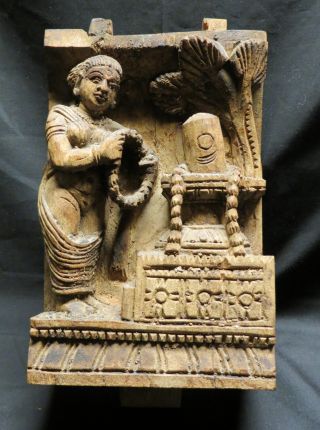 18th - 19th C.  Hindu Festival Chariot Wood Carving From India photo