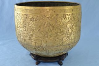 Antique Chinese Kanxi Period Chased Solid Bronze Ceremonial Jian Bowl 1654 - 1722 photo