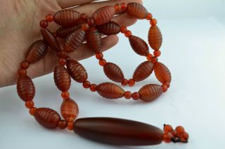 China Rare Collectibles Old Wonderful Handwork Agate Bead Necklace photo