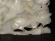 Antique Chinese Carved White Jade Figural Table Screen Birds Fan Shaped Birds photo 4