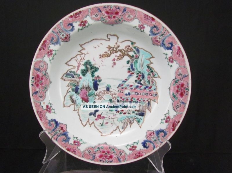 Fine Antique 18c Famille Rose Chinese Porcelain Plate C Plates photo