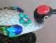 Vintage Chinese Pair Of Enamel Cloisonne Tancho Cranes W/ Coral On Wood Stands Birds photo 7