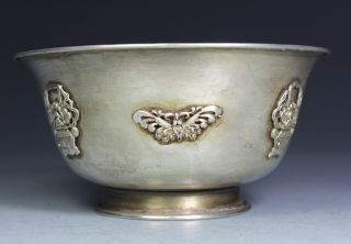 Chinese Handwork Copper Butterfly Old Bowl photo
