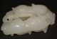 Antique Chinese Carved White Jade Figural Pendant Amulet Animals Beasts Carving Amulets photo 1