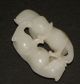 Antique Chinese Carved White Jade Figural Pendant Amulet Animals Beasts Carving Amulets photo 2