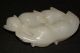 Antique Chinese Carved White Jade Figural Pendant Amulet Animals Beasts Carving Amulets photo 3