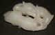 Antique Chinese Carved White Jade Figural Pendant Amulet Animals Beasts Carving Amulets photo 5
