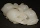 Antique Chinese Carved White Jade Figural Pendant Amulet Animals Beasts Carving Amulets photo 6