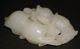 Antique Chinese Carved White Jade Figural Pendant Amulet Animals Beasts Carving Amulets photo 7