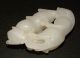 Antique Chinese Carved White Jade Figural Pendant Amulet Animals Beasts Carving Amulets photo 8