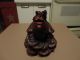 Vintage Chinese Red Lacquer Dragon Statue Turtle Shell Buddha photo 1