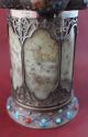 Antique Chinese Export Filigree Silver And Jade Jeweled Tea Caddy Tea Caddies photo 2