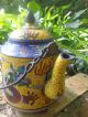 Antique Chinese Cloisonne Teapot Mark On Bottom 7 Color 2 Dragon Decoration 2 Teapots photo 2