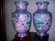 Antique Large Chinese Cloisonne Pair Vases - Warrior On Tang Horse - Very Fine Vases photo 1