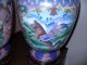 Antique Large Chinese Cloisonne Pair Vases - Warrior On Tang Horse - Very Fine Vases photo 5