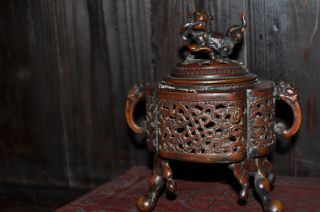 Very Fine Chinese Bronze Incense Burner photo