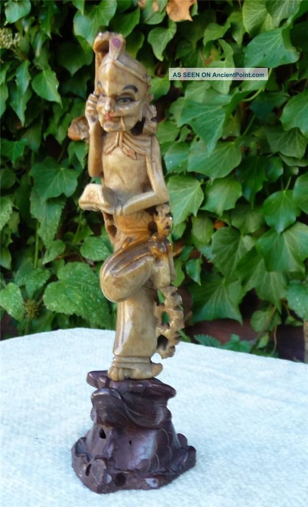 Antique 19thc Chinese Carved Soapstone Statue Of Iron Crutch Li Other photo