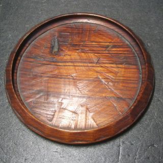 F840: Japanese Wooden Small Tray Made From Popular Pine Tree.  Good Atmosphere photo