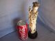 Excellent Vintage Chinese Handcarved Bone / Faux Ivory Woman Statue On Wood Base Men, Women & Children photo 1
