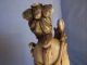 Excellent Vintage Chinese Handcarved Bone / Faux Ivory Woman Statue On Wood Base Men, Women & Children photo 3