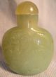 Authentic Asian Artisan Carved Green Jade Snuff Bottle Foo Dragon Snuff Bottles photo 1