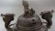 Old Chinese Bronze Hand - Carved Censer - Dragon Other photo 1