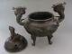 Old Chinese Bronze Hand - Carved Censer - Dragon Other photo 4
