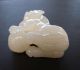 Fine Translucent White Nephrite Mutton Fat Jade Figure Tiger With Carved Ball Other photo 4