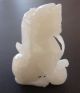 Fine Translucent White Nephrite Mutton Fat Jade Figure Tiger With Carved Ball Other photo 7