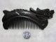 Chinese Blackwood Carved Statue Dragon Auspicious Wooden Comb Lucky Ebony Wood Buddha photo 2