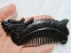 Chinese Blackwood Carved Statue Dragon Auspicious Wooden Comb Lucky Ebony Wood Buddha photo 3